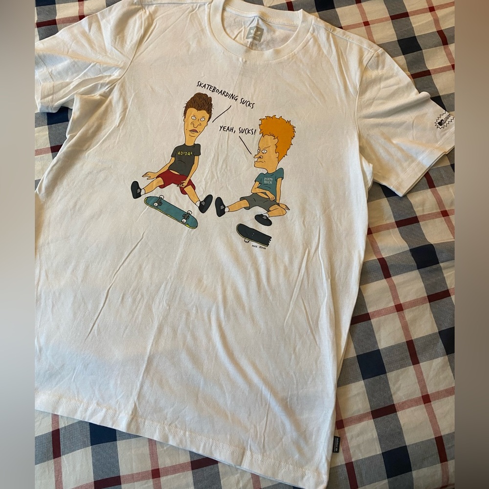 Adidas x MTV: Beavis and Butt-head Skateboarding shirt - “Skateboarding Sucks” M